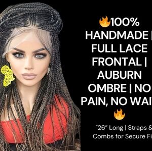 🔥26” Full Lace Knotless Braid Wig Handmade & Natural Look! 25% OFF TODAY ONLY🔥